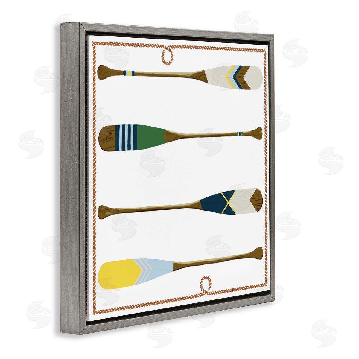 Radhika Modi Four Patterned Oars Canvas Wall Art Print
