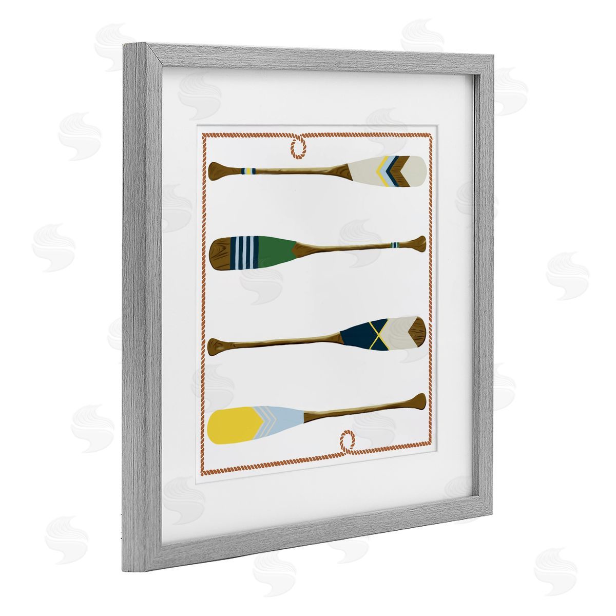 Radhika Modi Four Patterned Oars Canvas Wall Art Print