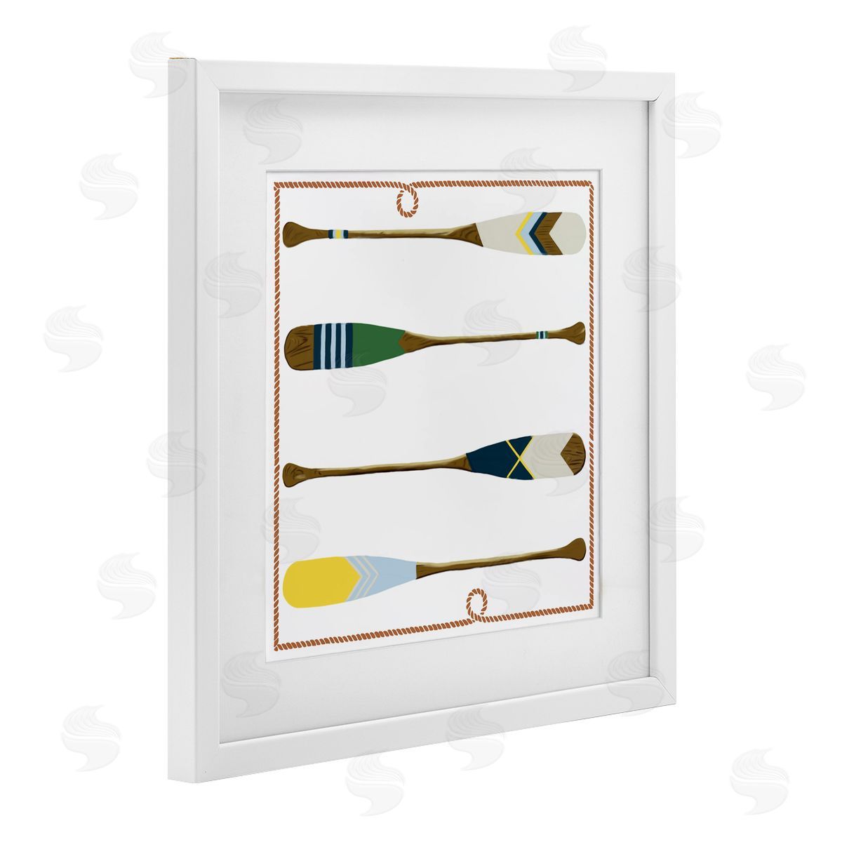 Radhika Modi Four Patterned Oars Canvas Wall Art Print