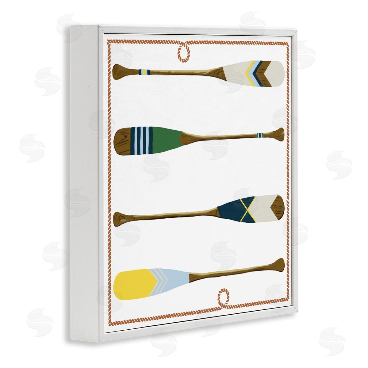 Radhika Modi Four Patterned Oars Canvas Wall Art Print