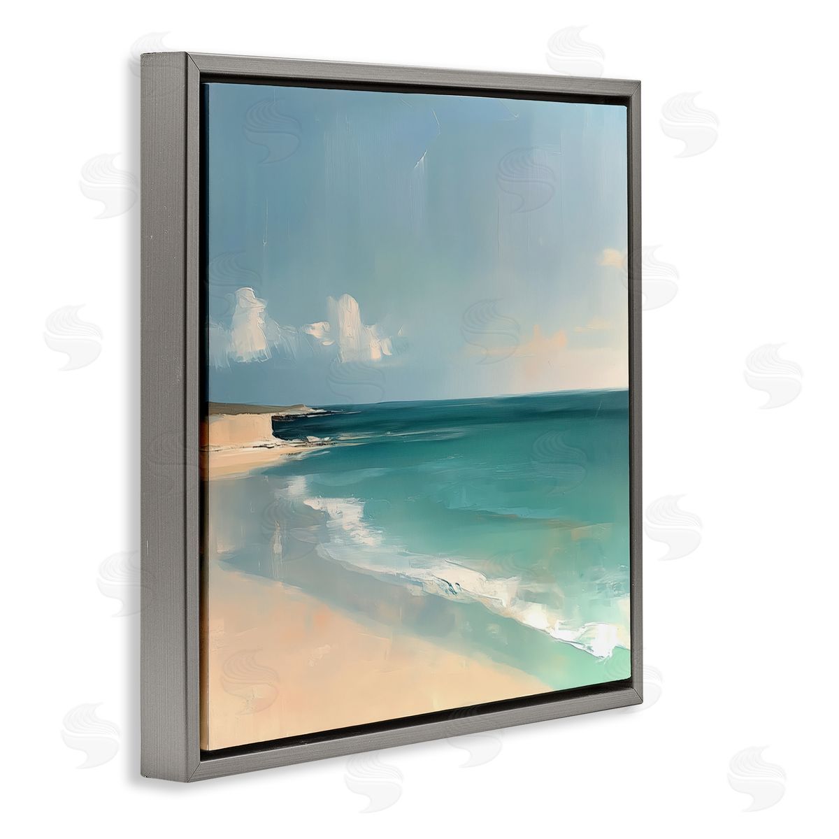 Annabelle Hall Turquoise Horizons Abstraction Canvas Wall Art Print