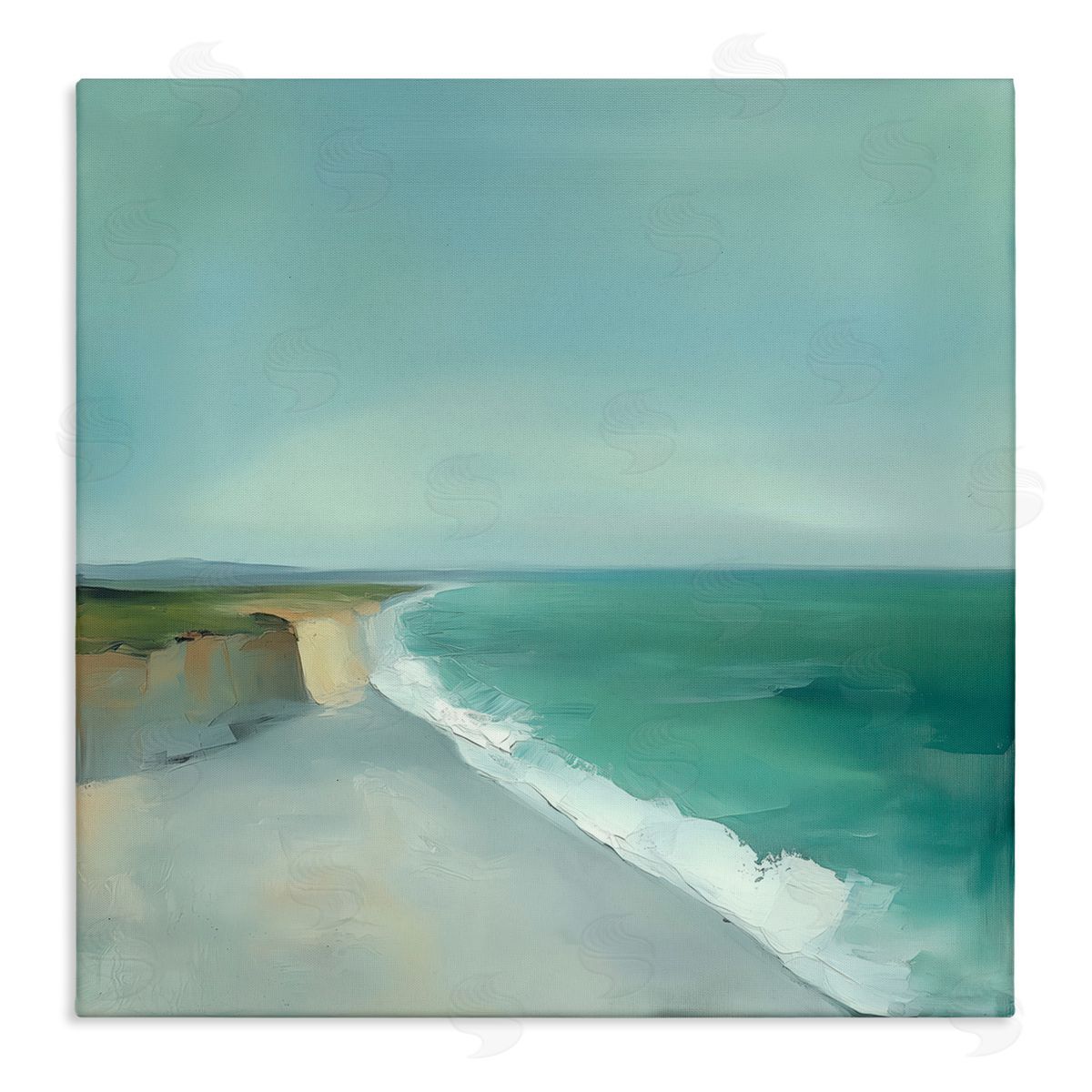Annabelle Hall Turquoise Horizons Coast Landscape Canvas Wall Art Print