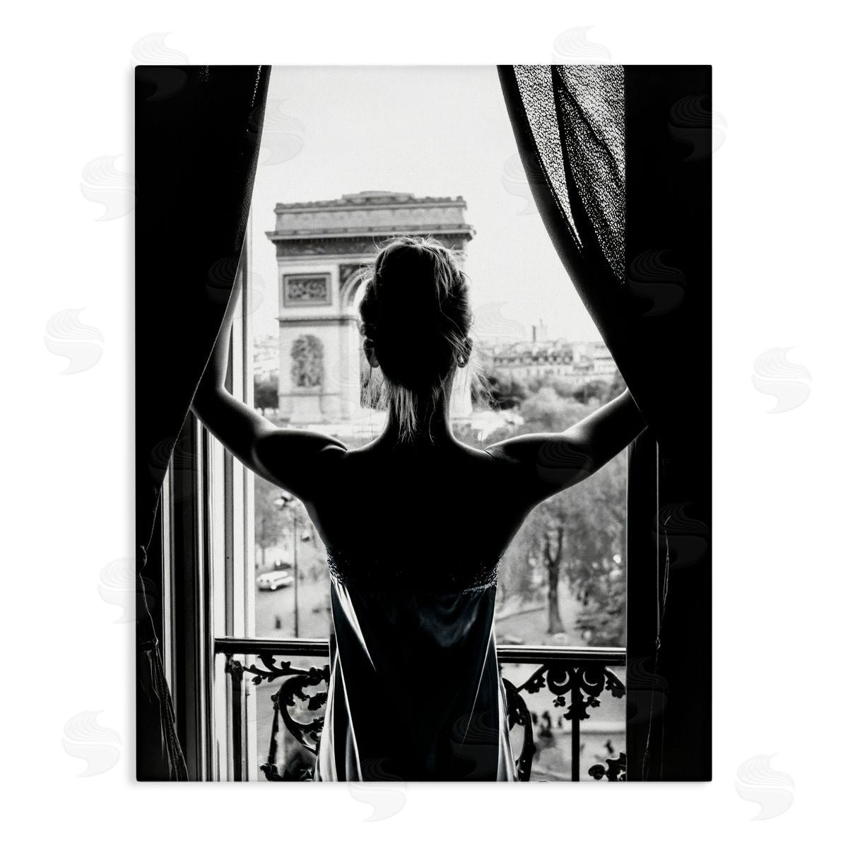 Annabelle Hall Morning In Paris Silhouette Canvas Wall Art Print