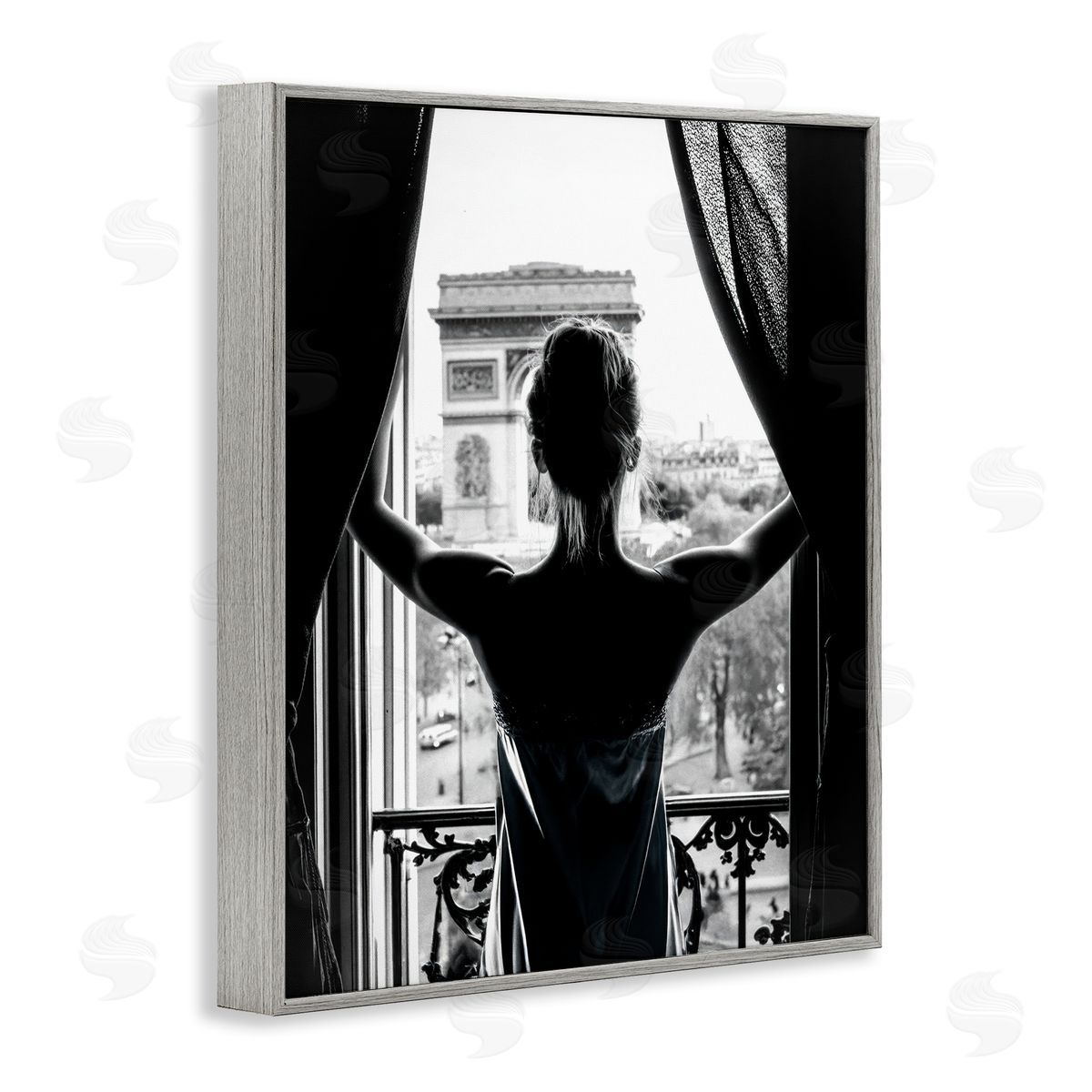 Annabelle Hall Morning In Paris Silhouette Canvas Wall Art Print