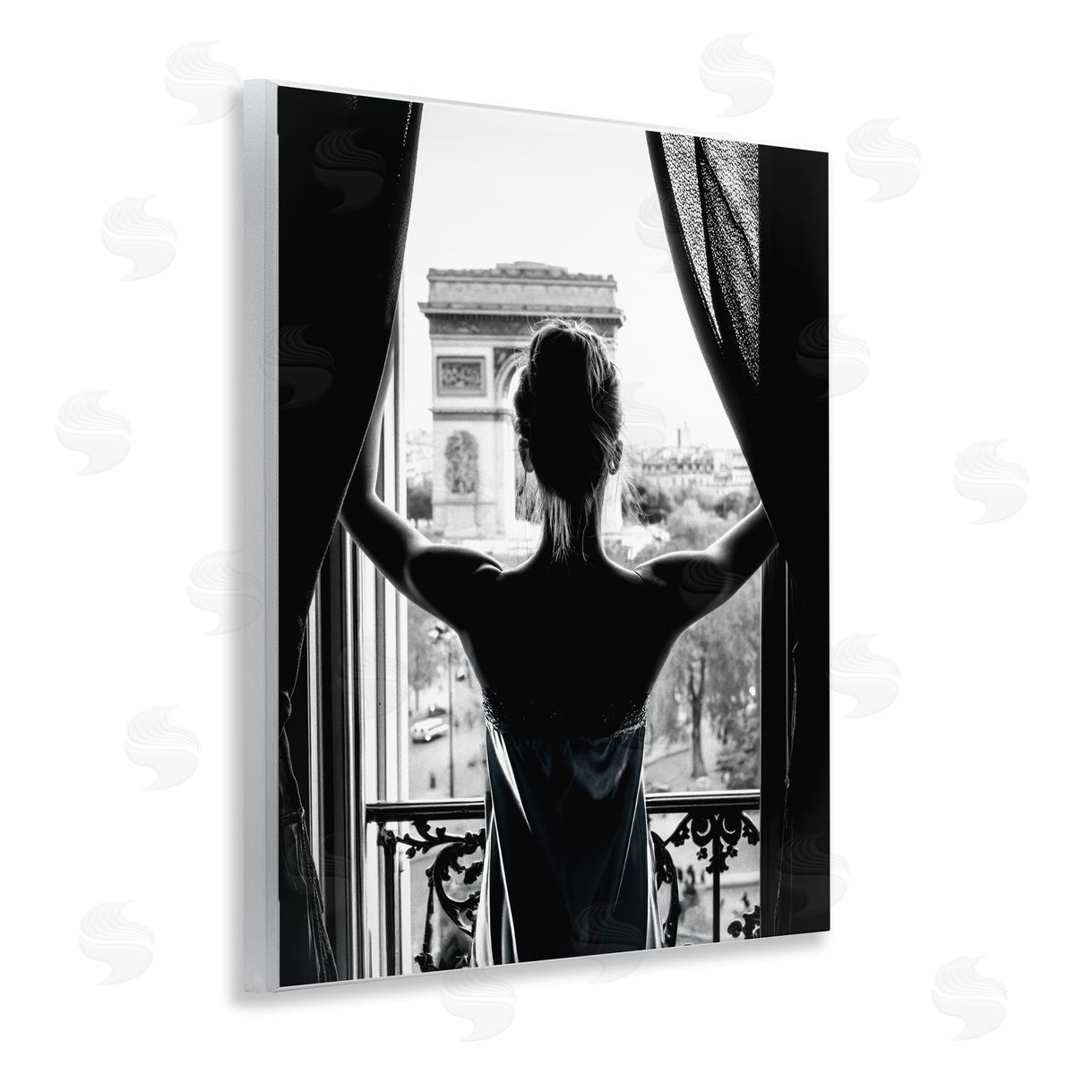 Annabelle Hall Morning In Paris Silhouette Canvas Wall Art Print