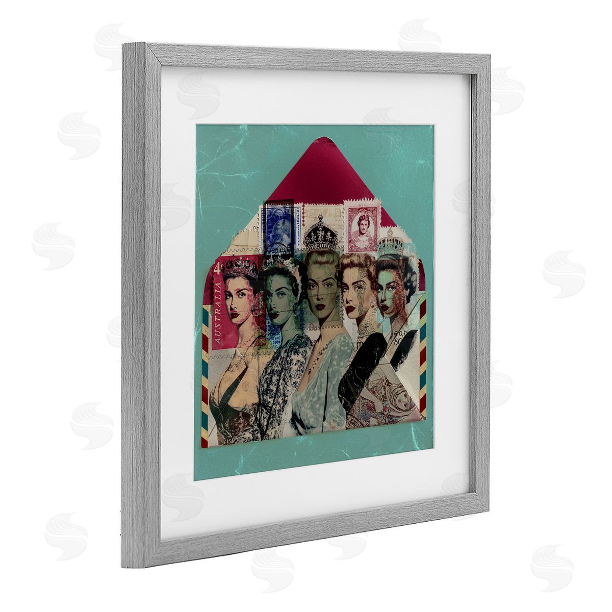 Annabelle Hall Vintage Queens Postal Collection Canvas Wall Art Print