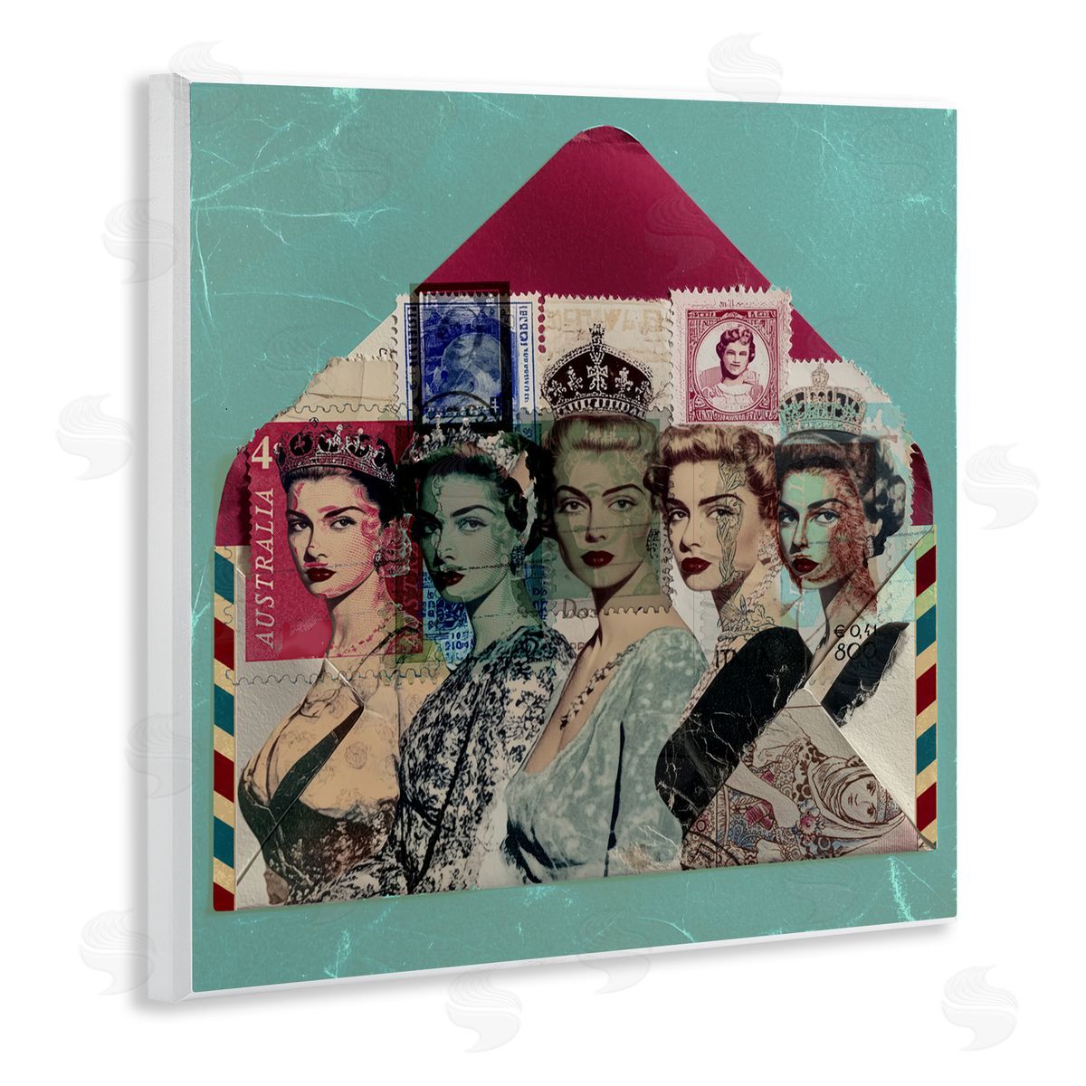 Annabelle Hall Vintage Queens Postal Collection Canvas Wall Art Print