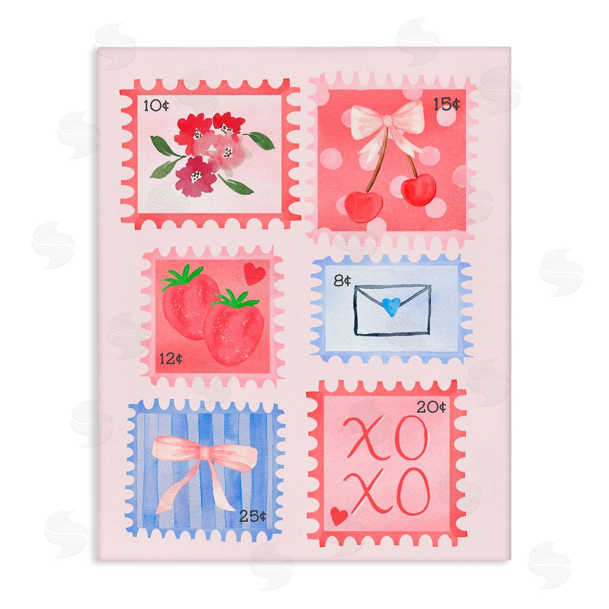 Nina Jacobs Adorable Stamps Arrangement Canvas Wall Art Print
