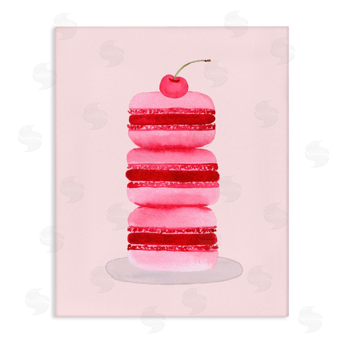 Nina Jacobs Coquette Macaroon Cherry Stack Canvas Wall Art Print
