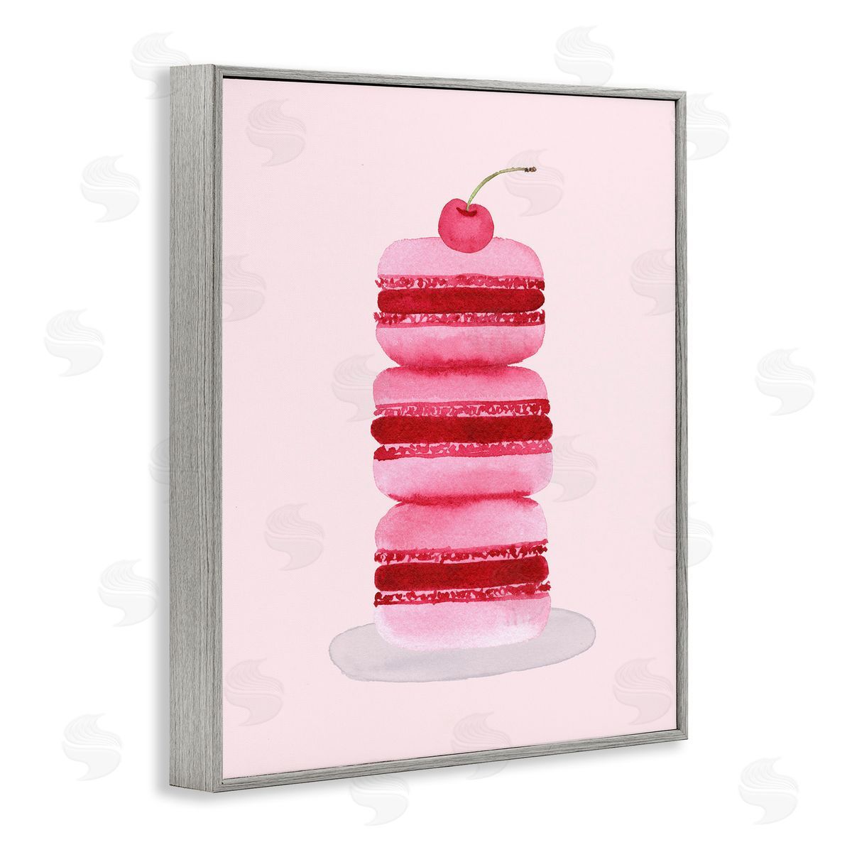 Nina Jacobs Coquette Macaroon Cherry Stack Canvas Wall Art Print