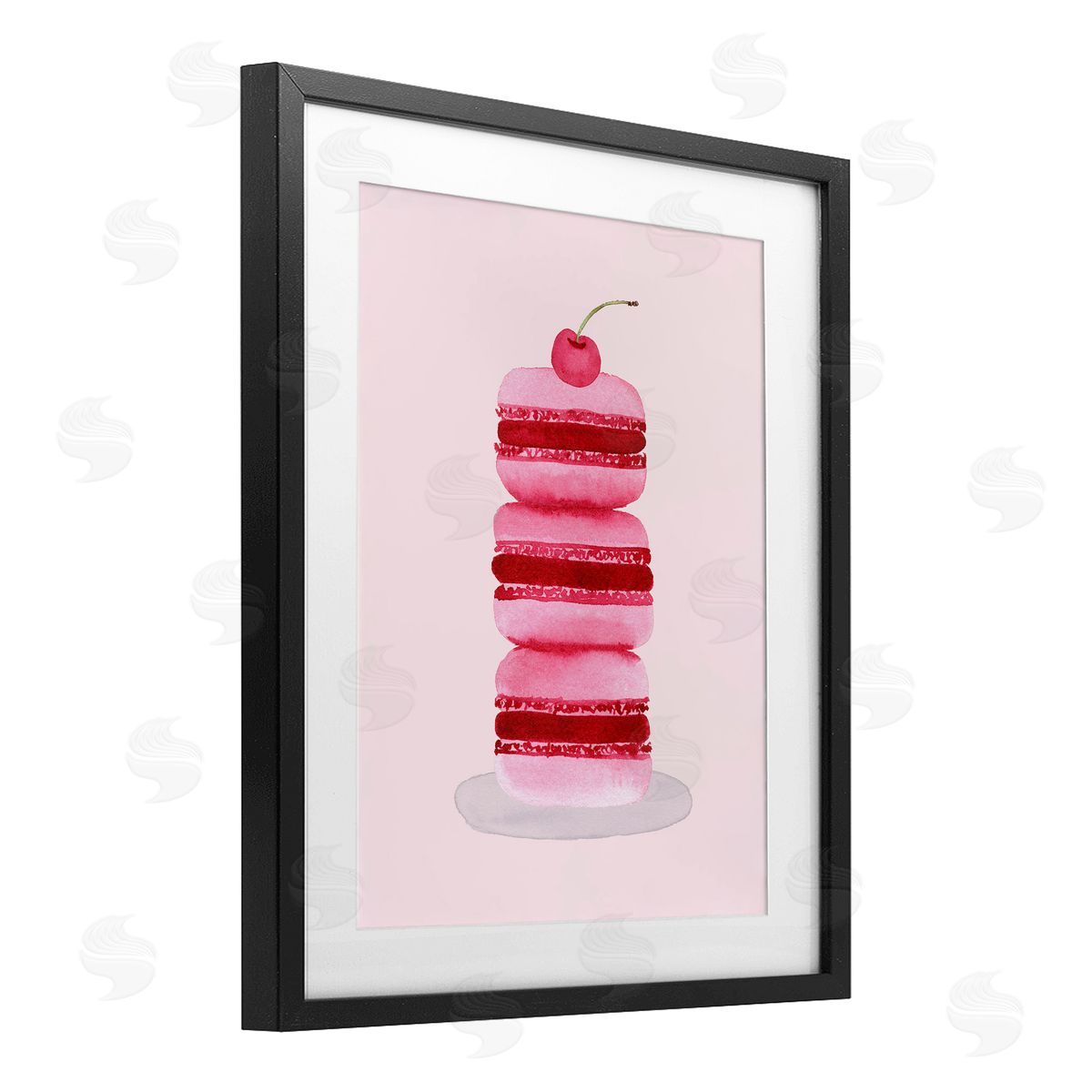 Nina Jacobs Coquette Macaroon Cherry Stack Canvas Wall Art Print