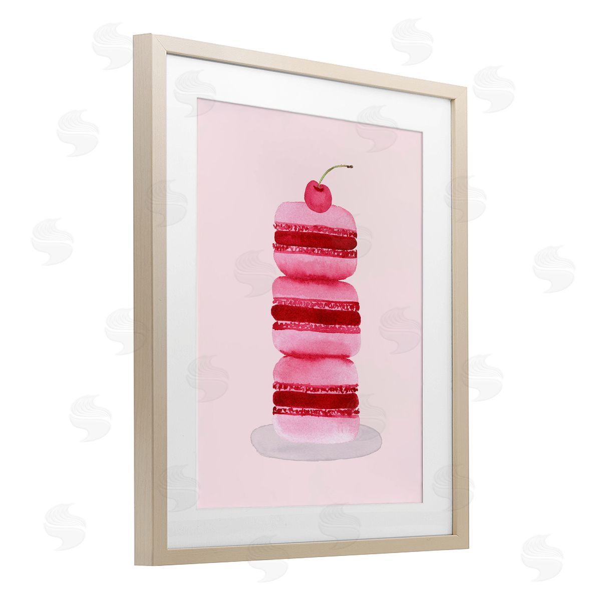 Nina Jacobs Coquette Macaroon Cherry Stack Canvas Wall Art Print
