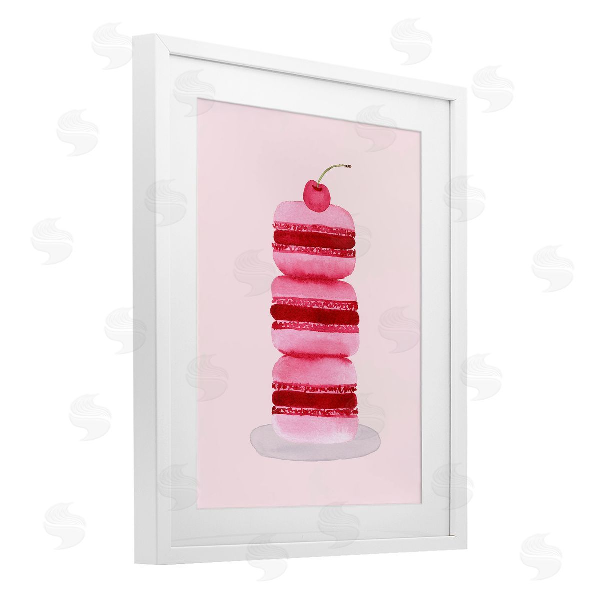 Nina Jacobs Coquette Macaroon Cherry Stack Canvas Wall Art Print
