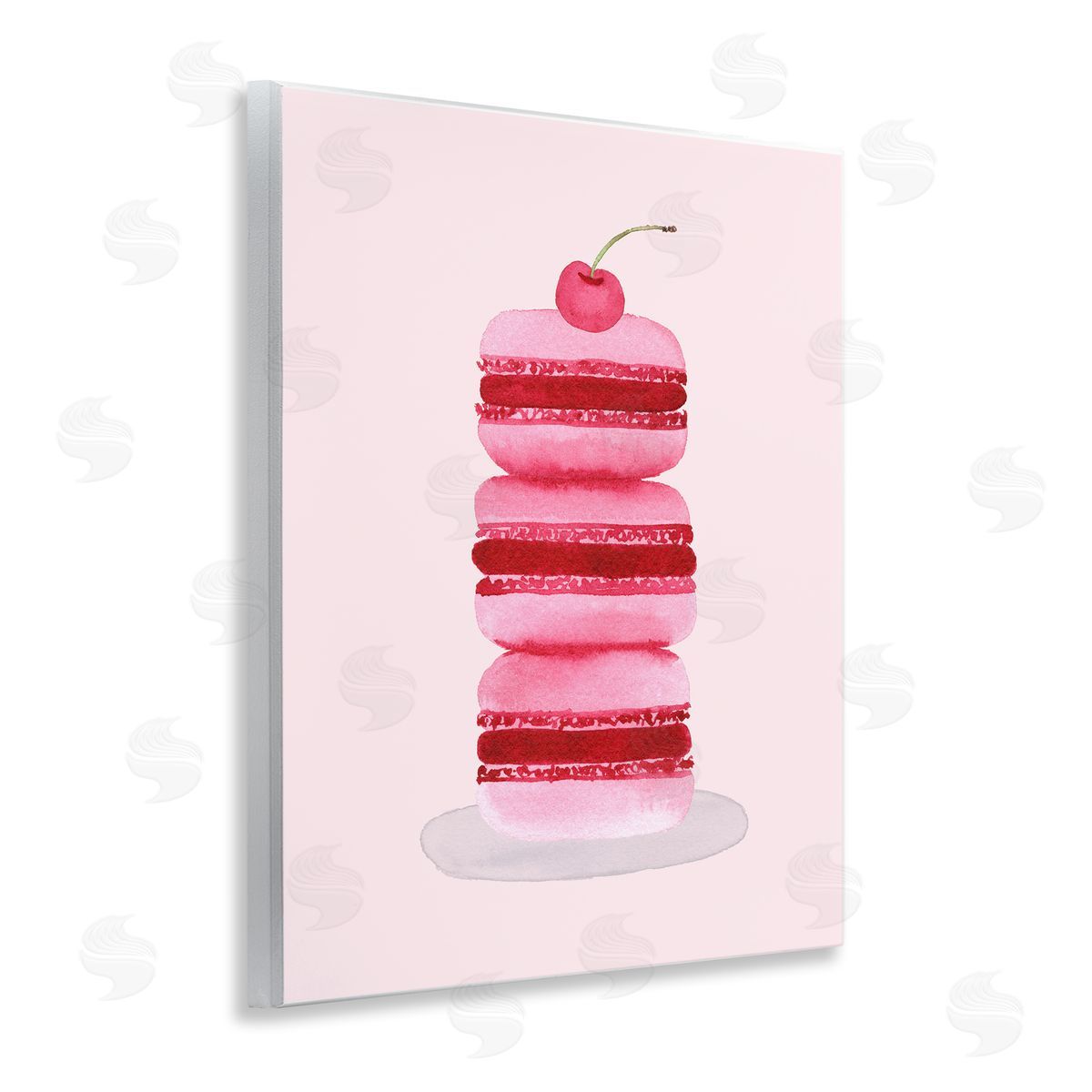 Nina Jacobs Coquette Macaroon Cherry Stack Canvas Wall Art Print