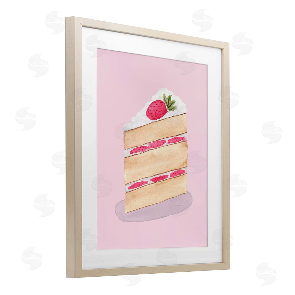 Nina Jacobs Coquette Strawberry Cake Canvas Wall Art Print