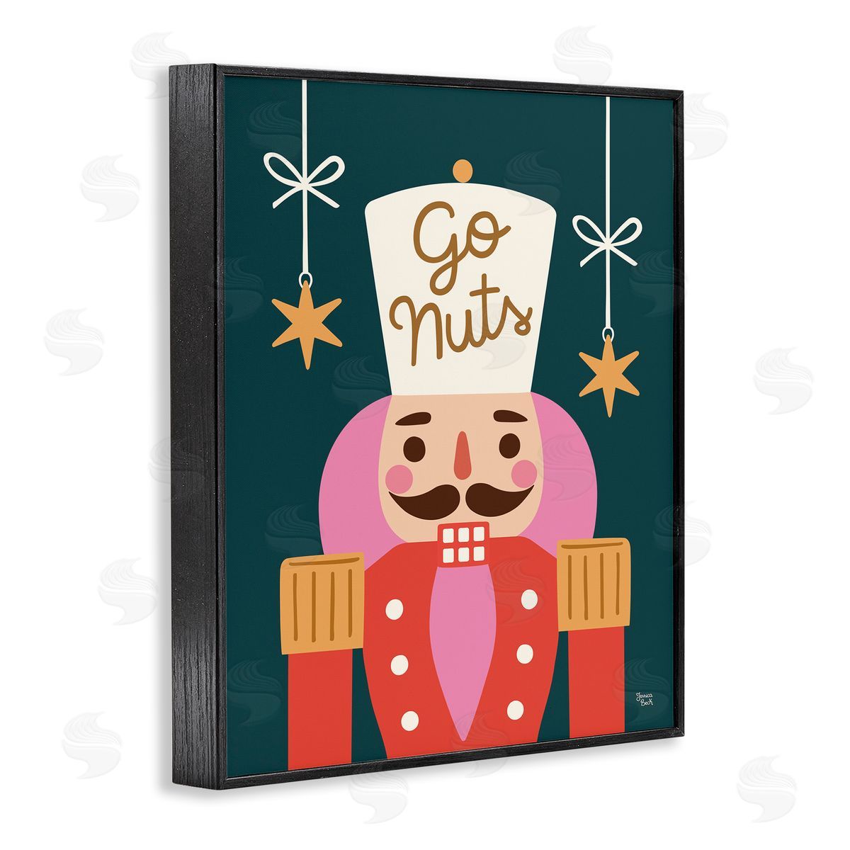 Jessica Beck Go Nuts Nutcracker on Green Canvas Wall Art Print