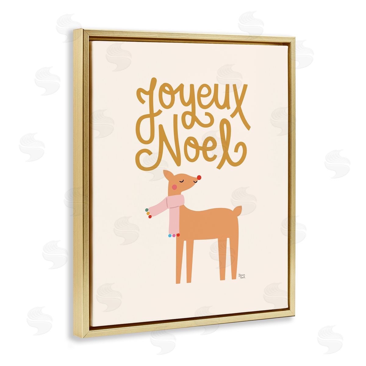 Jessica Beck Joyeux Noel Reindeer Canvas Wall Art Print