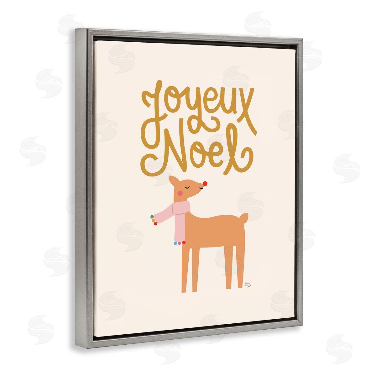Jessica Beck Joyeux Noel Reindeer Canvas Wall Art Print