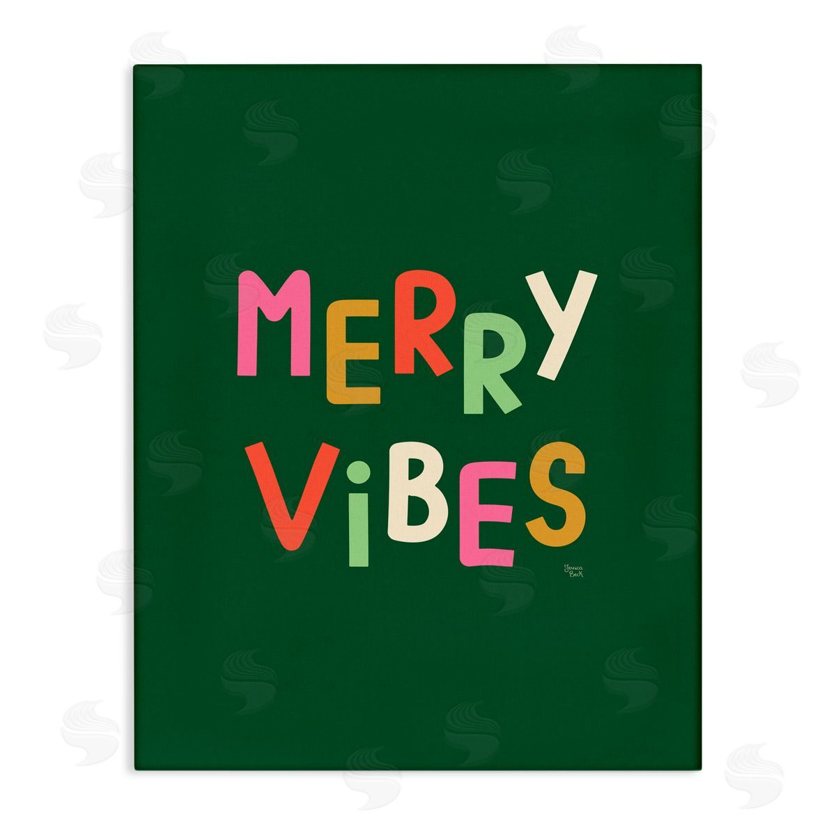 Jessica Beck Merry Vibes Colorful Text Canvas Wall Art Print