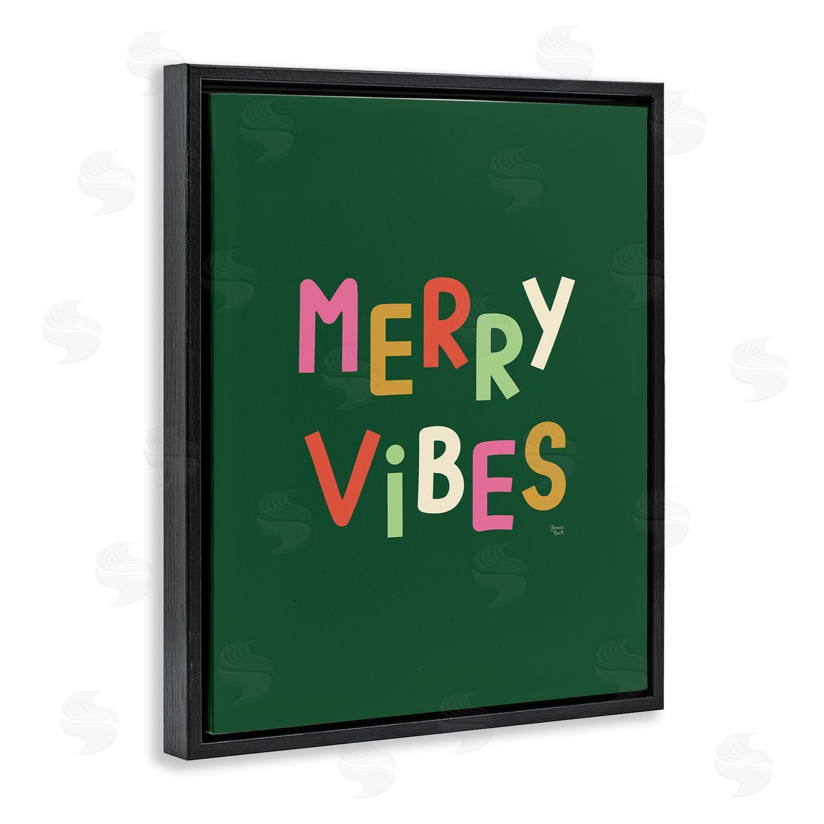 Jessica Beck Merry Vibes Colorful Text Canvas Wall Art Print