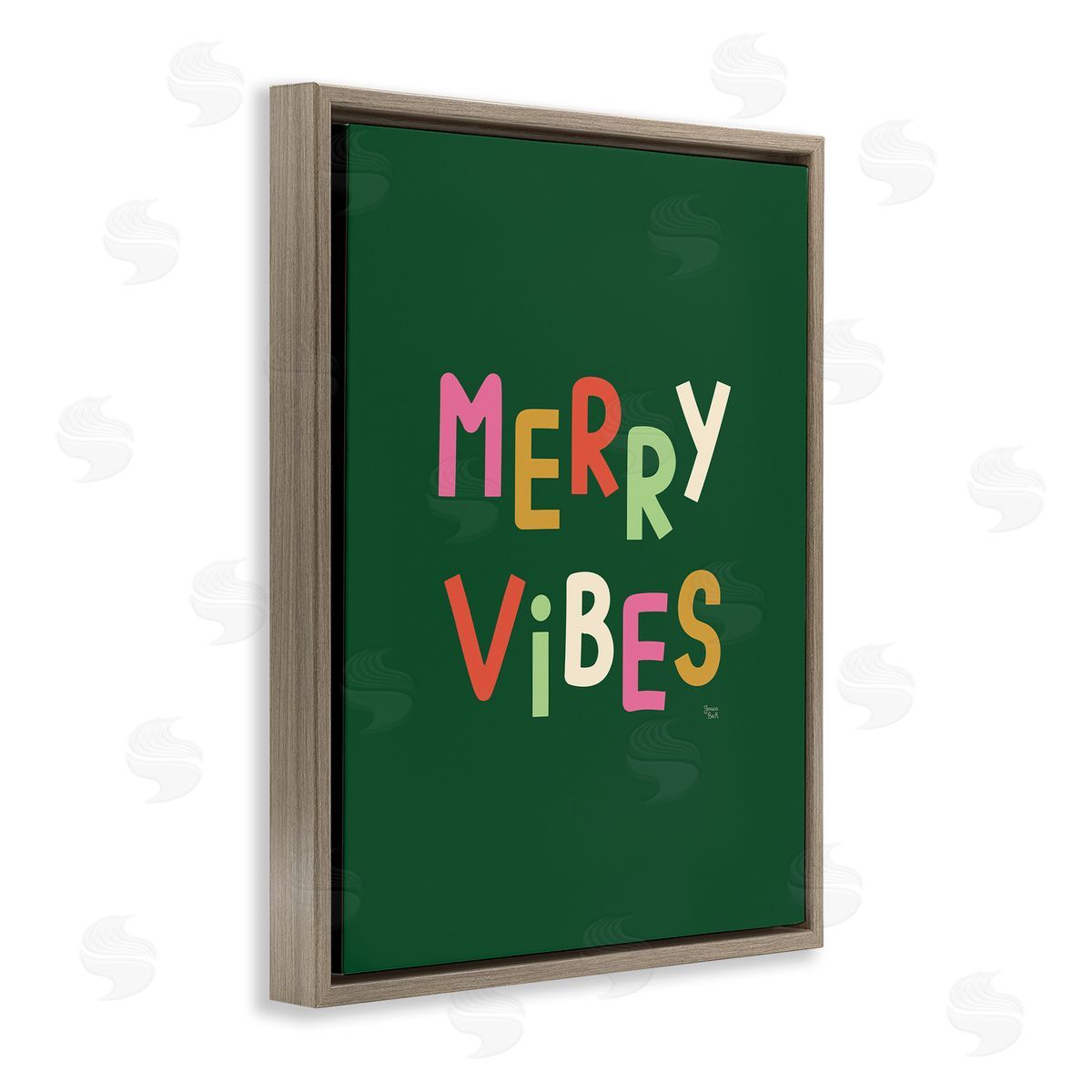 Jessica Beck Merry Vibes Colorful Text Canvas Wall Art Print
