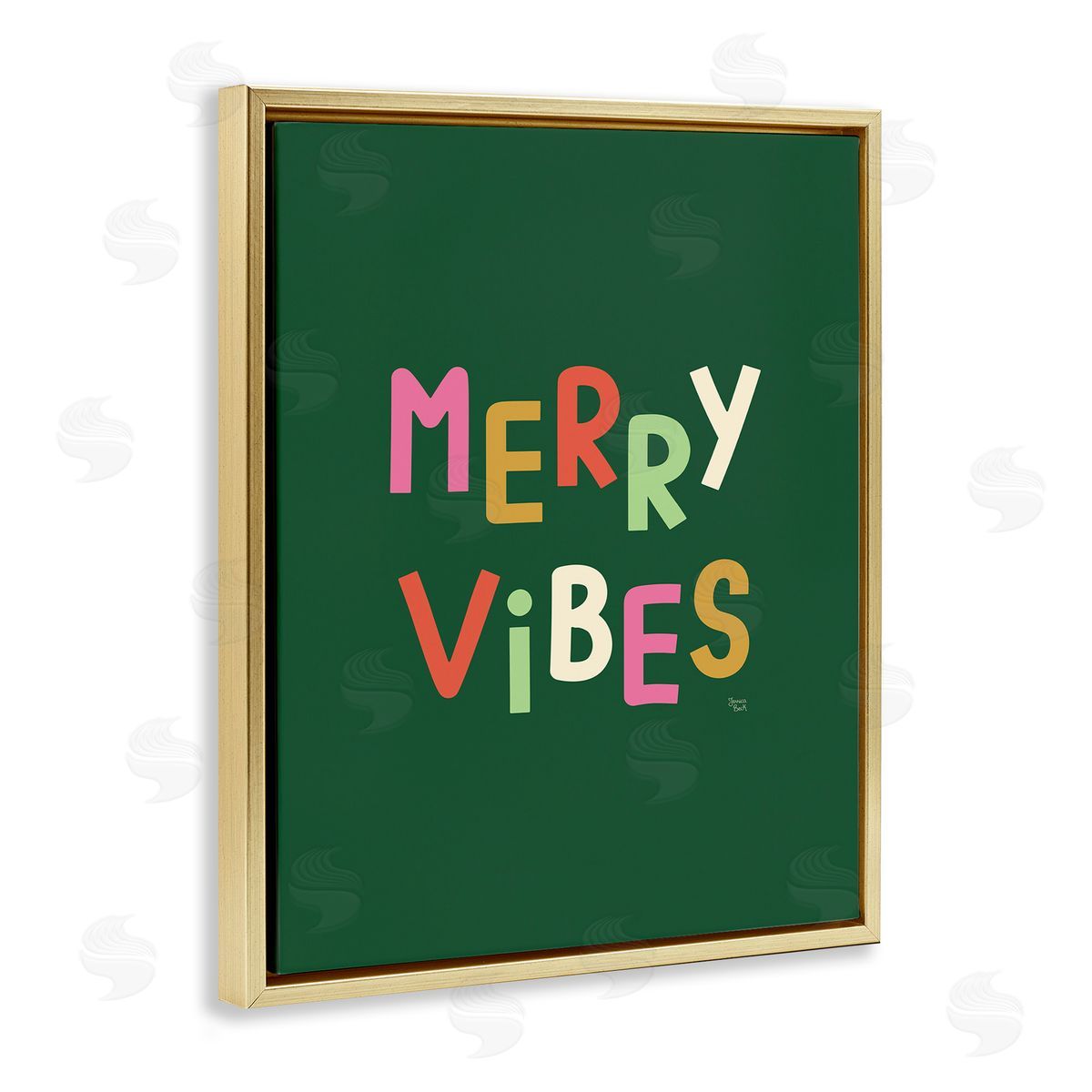 Jessica Beck Merry Vibes Colorful Text Canvas Wall Art Print