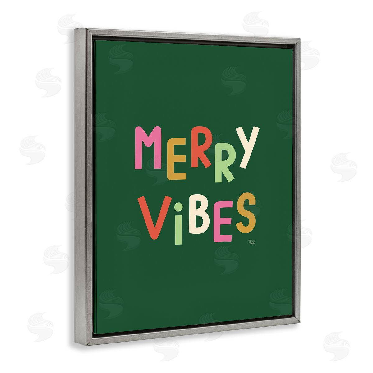 Jessica Beck Merry Vibes Colorful Text Canvas Wall Art Print
