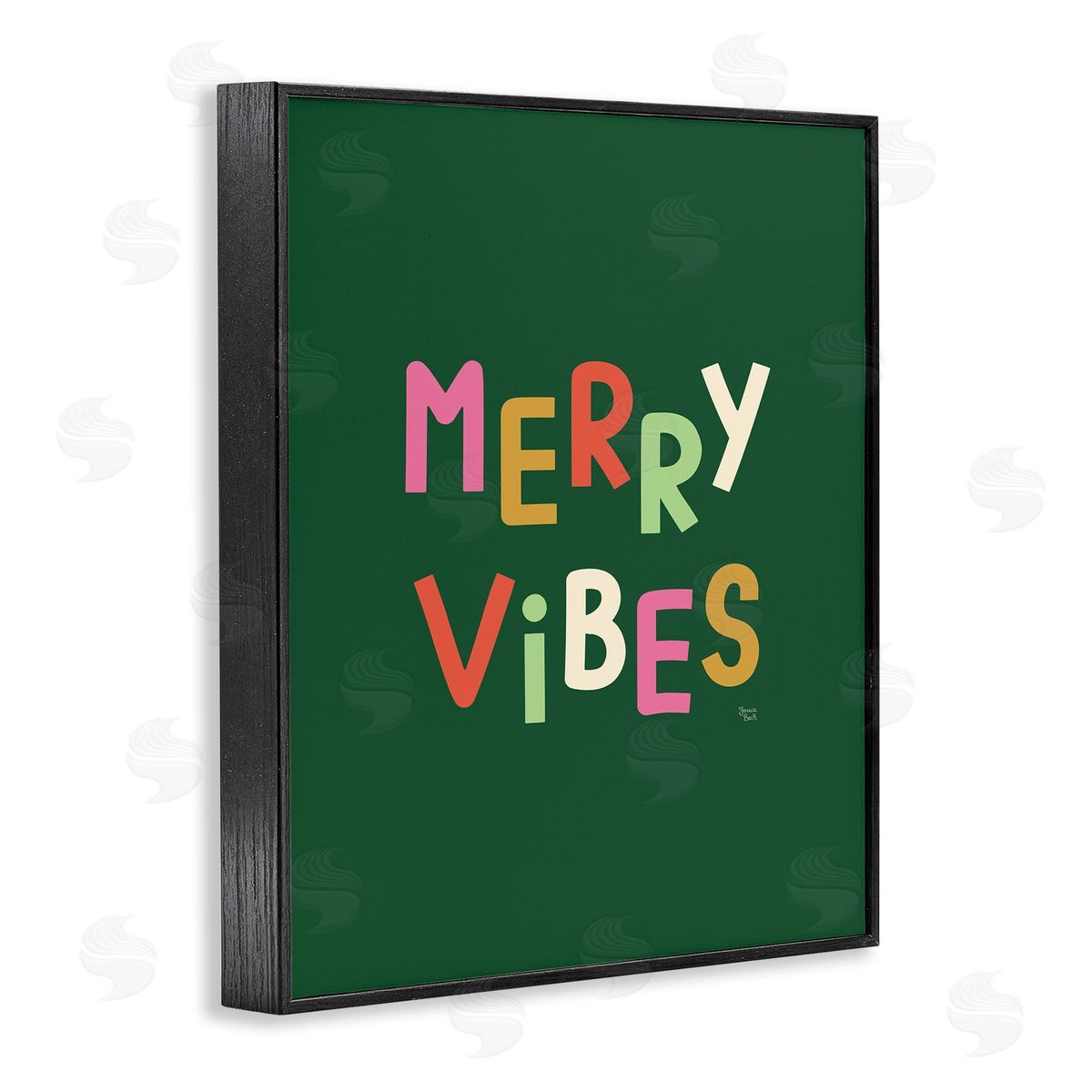 Jessica Beck Merry Vibes Colorful Text Canvas Wall Art Print