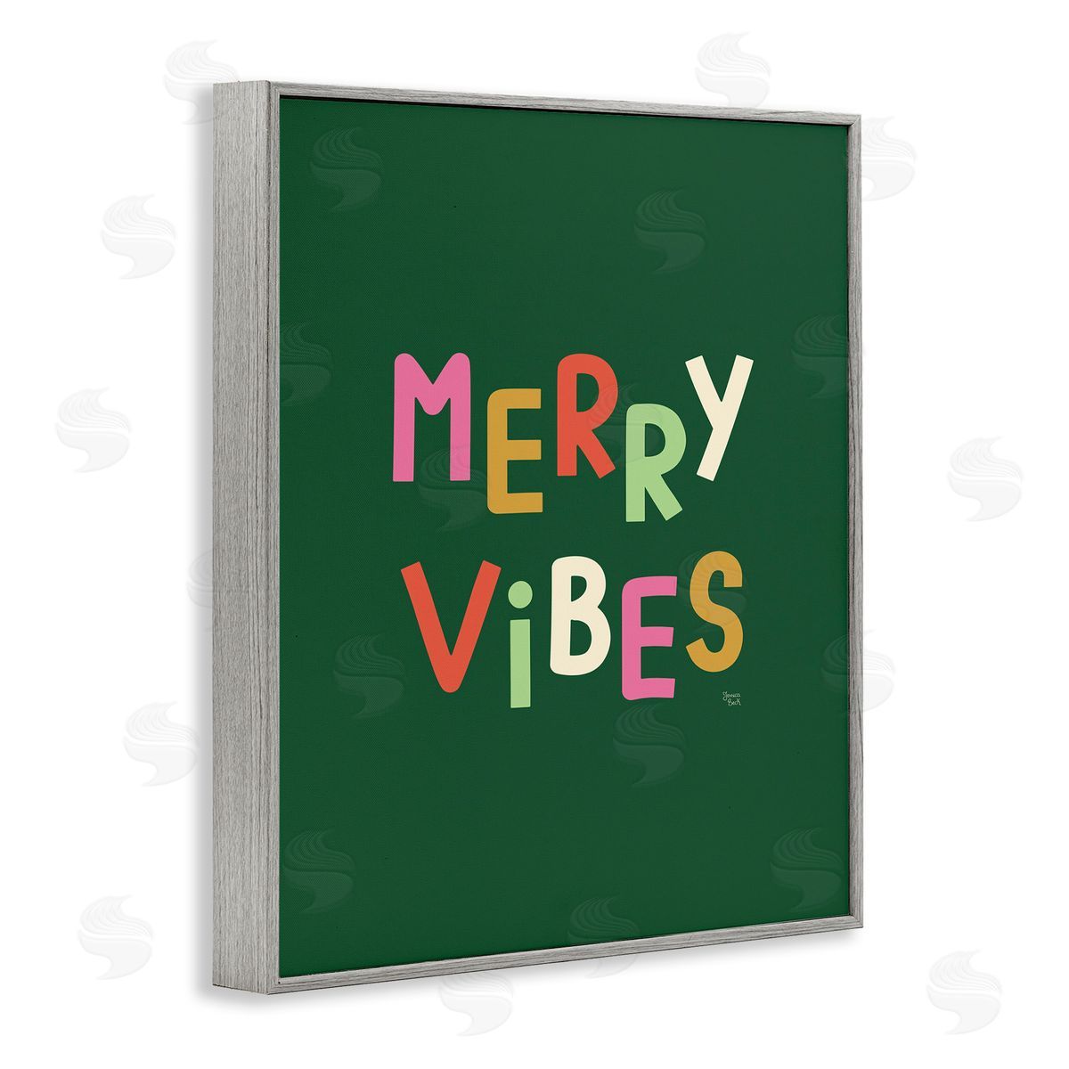 Jessica Beck Merry Vibes Colorful Text Canvas Wall Art Print