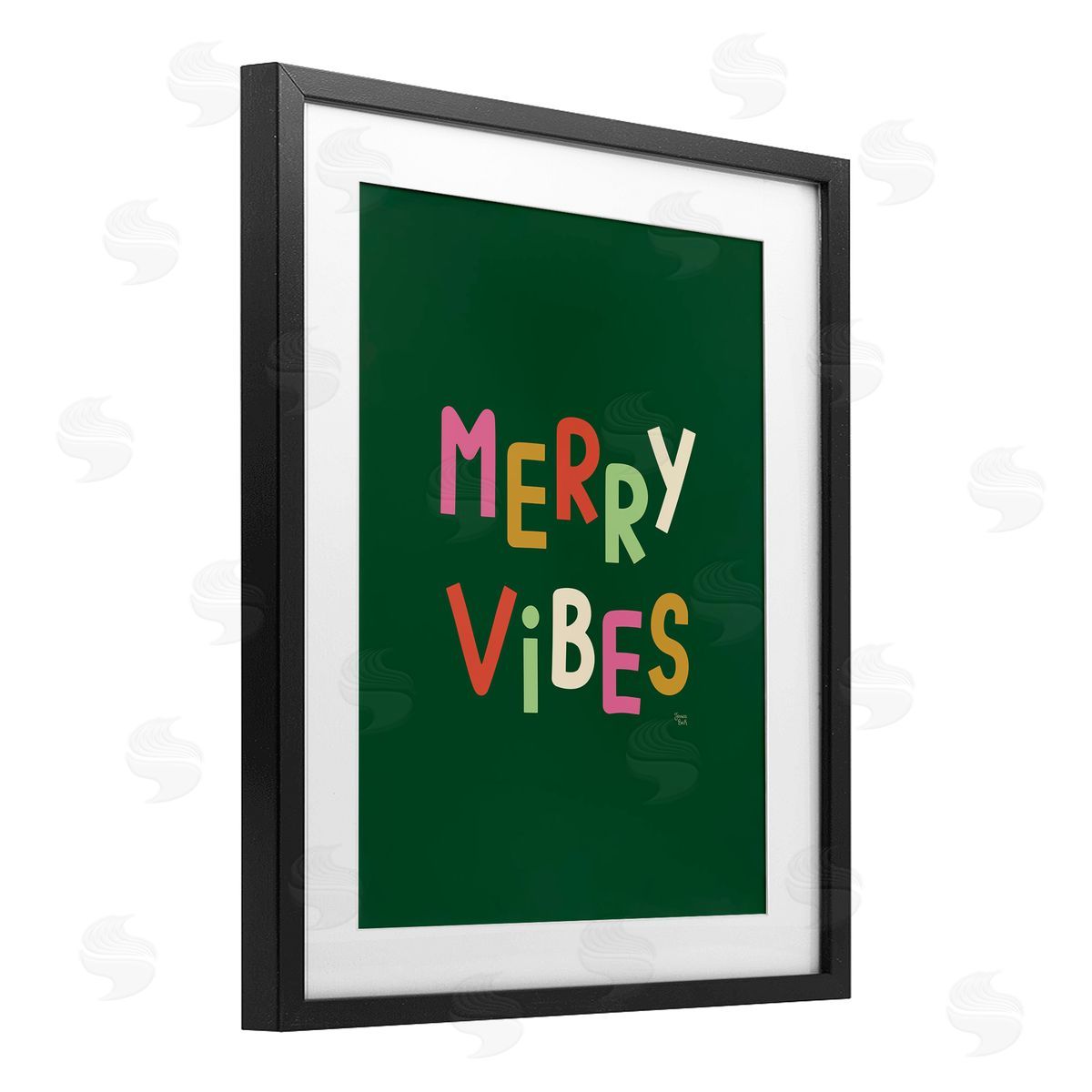 Jessica Beck Merry Vibes Colorful Text Canvas Wall Art Print