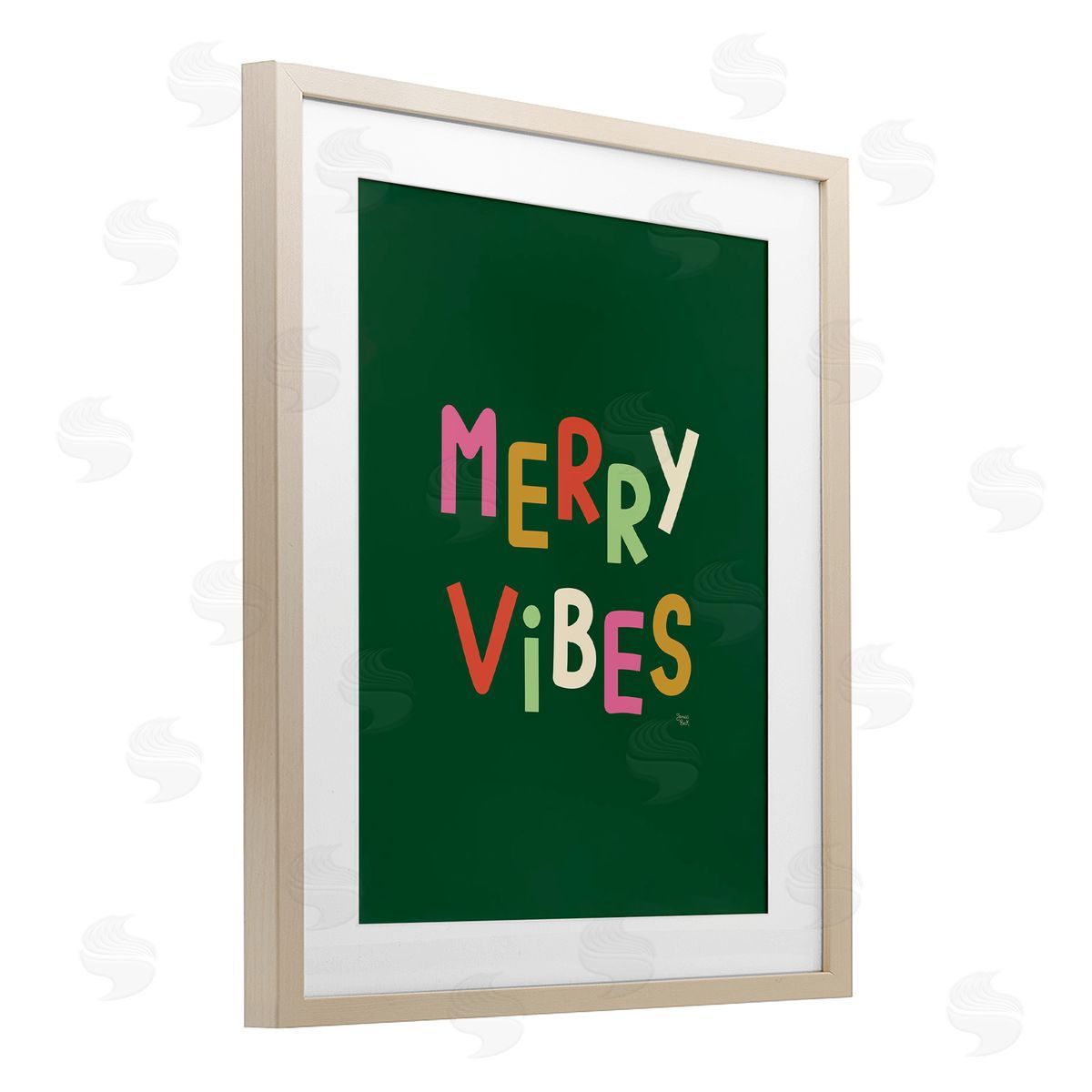 Jessica Beck Merry Vibes Colorful Text Canvas Wall Art Print