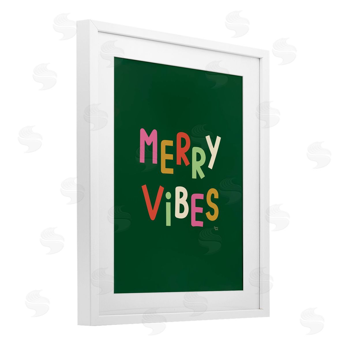 Jessica Beck Merry Vibes Colorful Text Canvas Wall Art Print