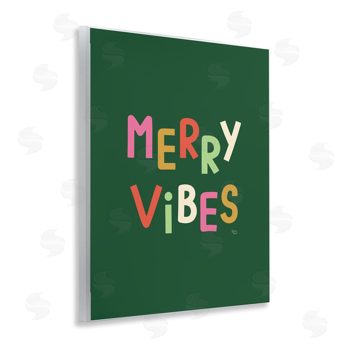Jessica Beck Merry Vibes Colorful Text Canvas Wall Art Print