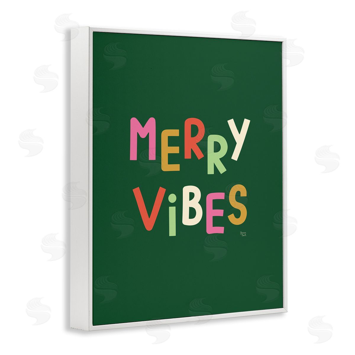 Jessica Beck Merry Vibes Colorful Text Canvas Wall Art Print
