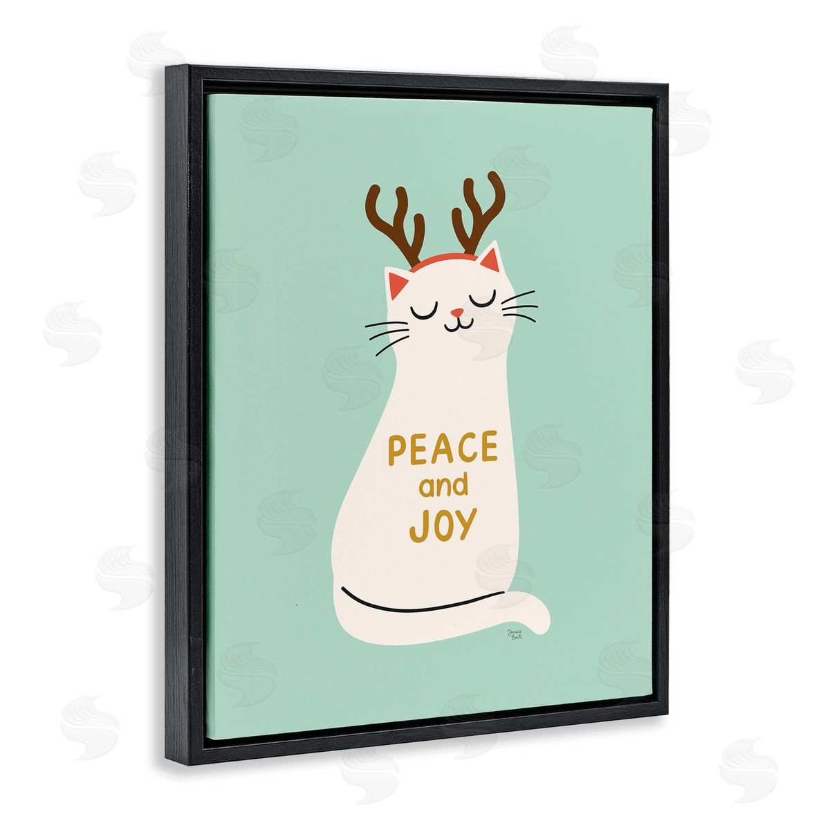 Jessica Beck Peace & Joy Cat Antlers Canvas Wall Art Print