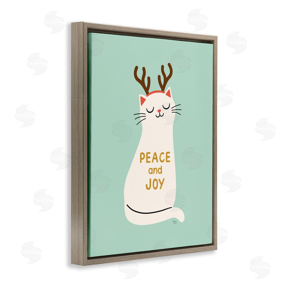 Jessica Beck Peace & Joy Cat Antlers Canvas Wall Art Print