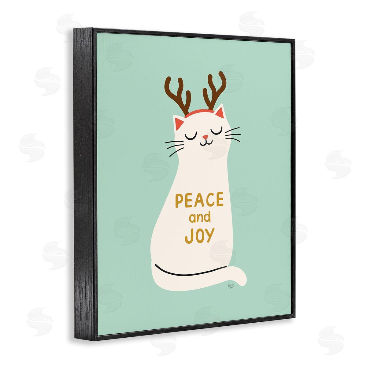 Jessica Beck Peace & Joy Cat Antlers Canvas Wall Art Print