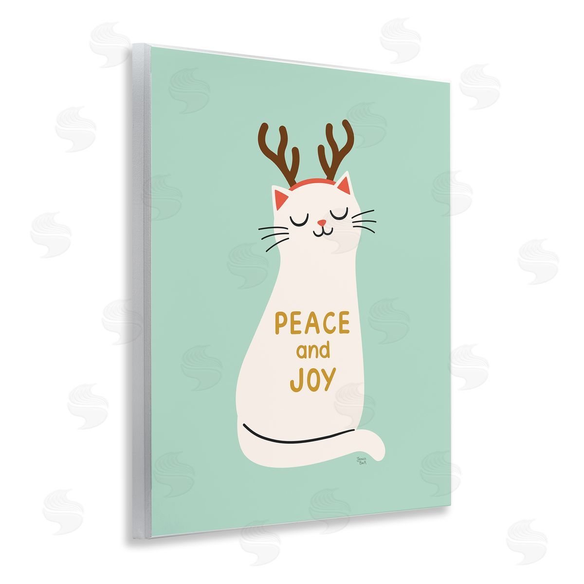 Jessica Beck Peace & Joy Cat Antlers Canvas Wall Art Print