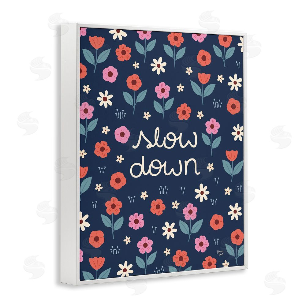Jessica Beck Slow Down on Bright Florals White Frame Giclee Art Print