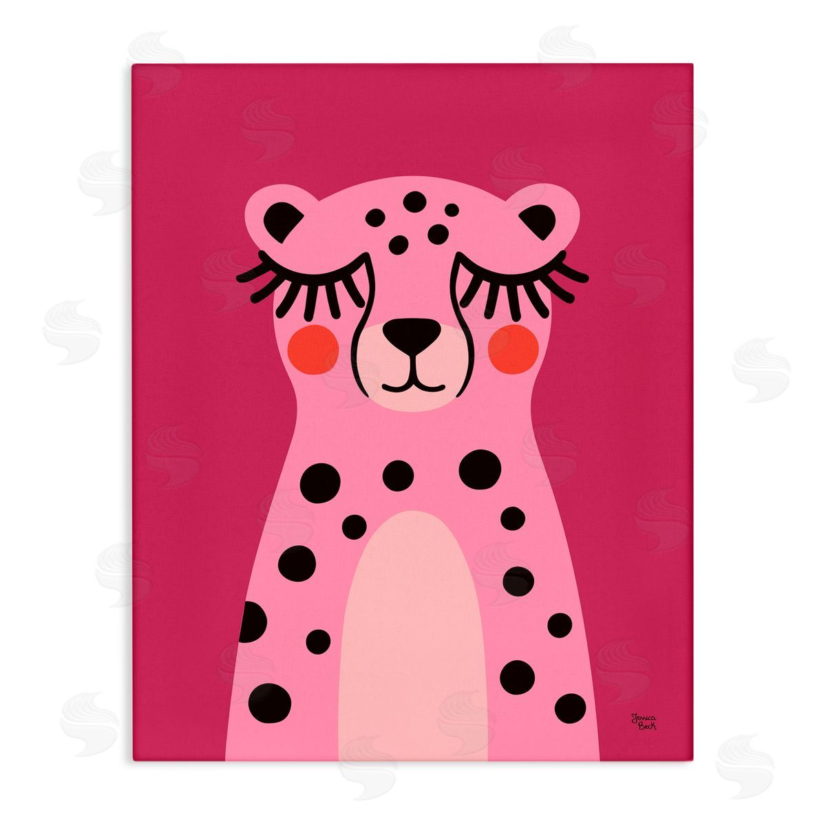 Jessica Beck Pink Cheetah Smile Canvas Wall Art Print