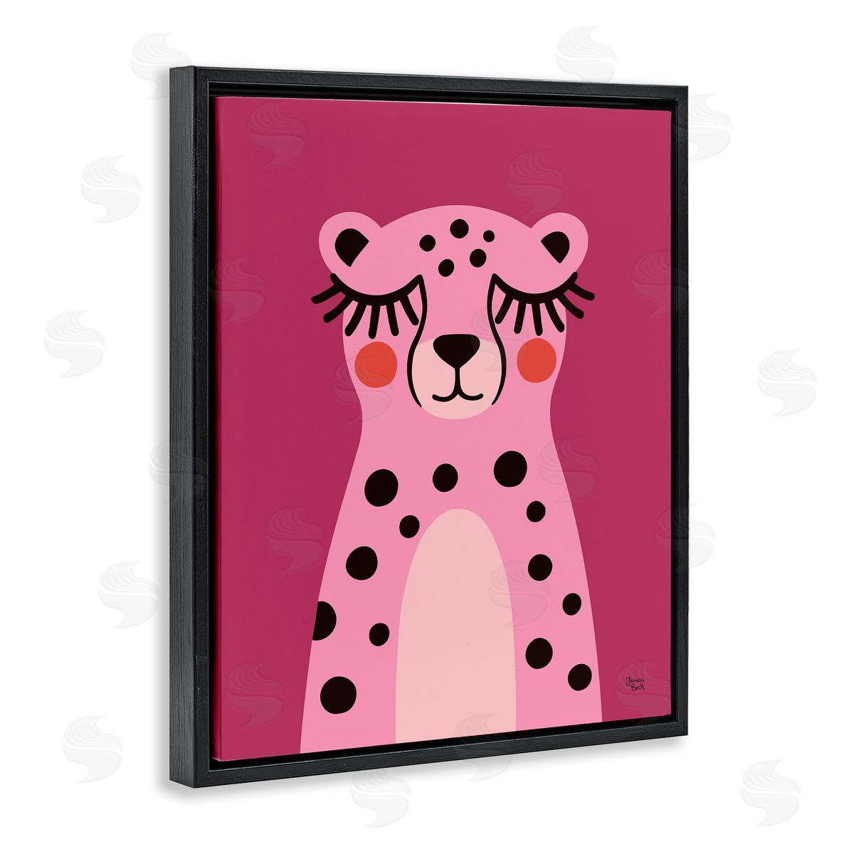 Jessica Beck Pink Cheetah Smile Canvas Wall Art Print