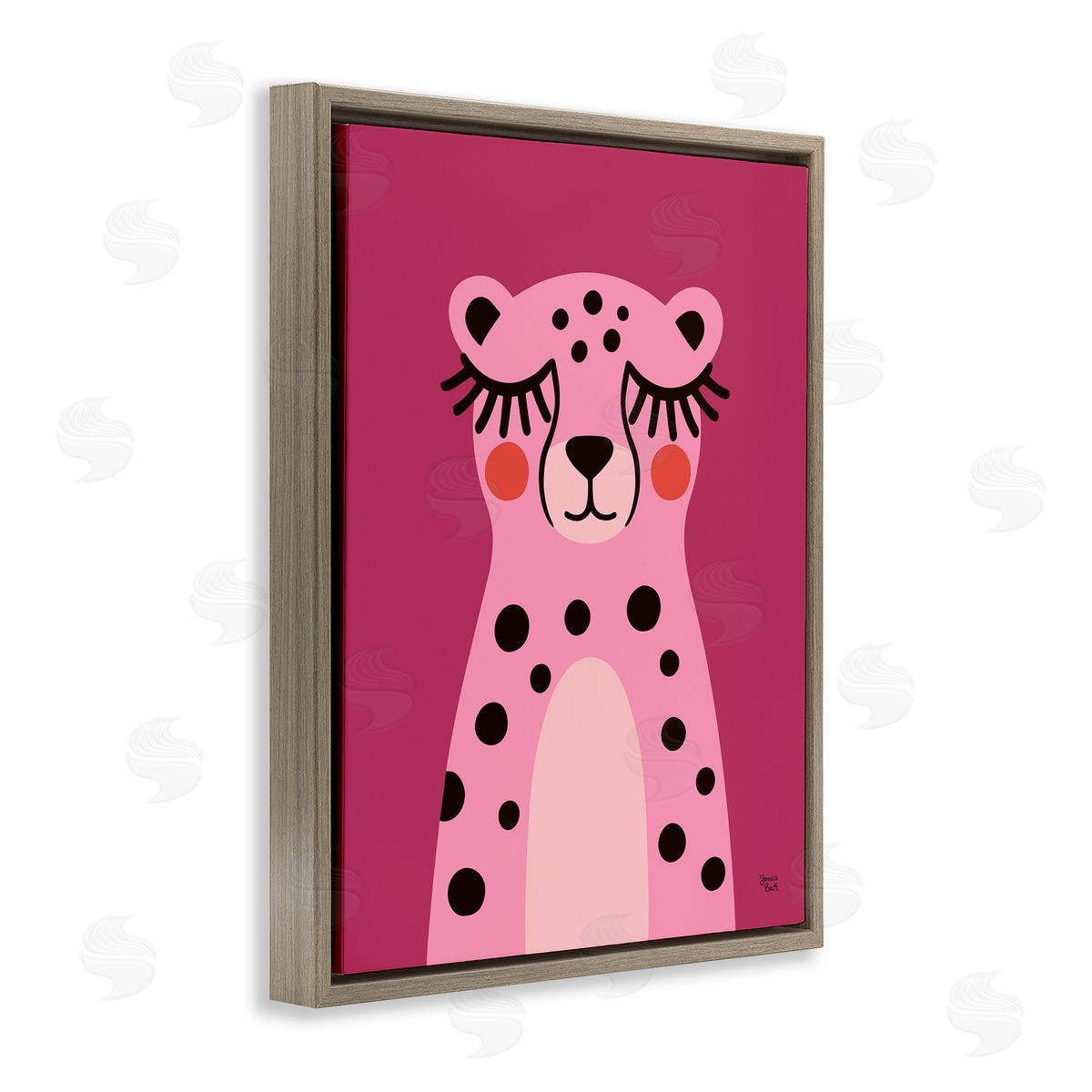 Jessica Beck Pink Cheetah Smile Canvas Wall Art Print