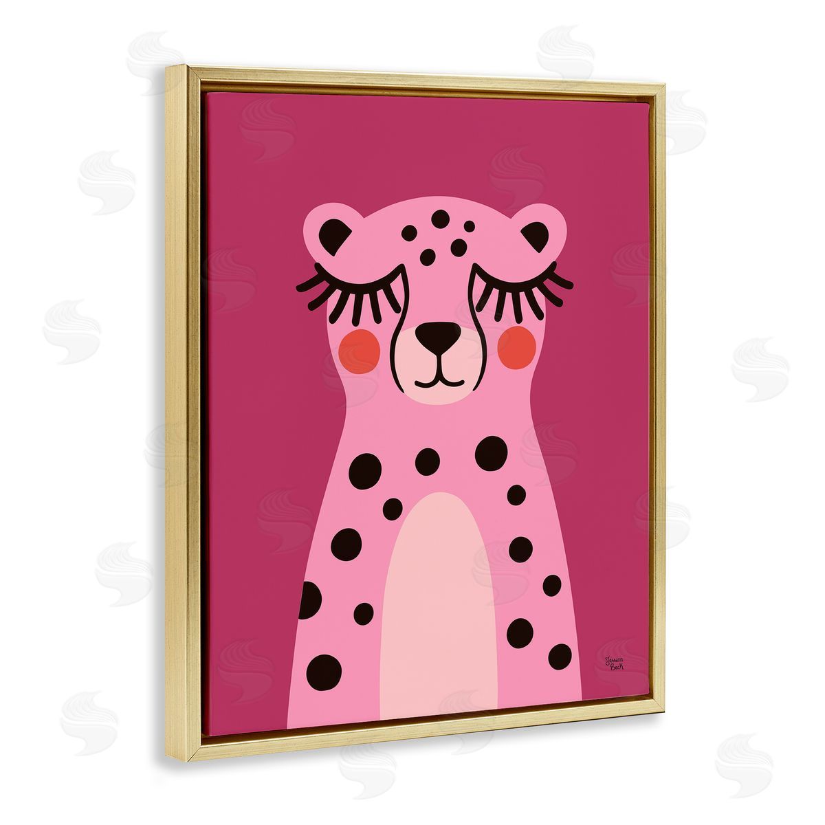 Jessica Beck Pink Cheetah Smile Canvas Wall Art Print