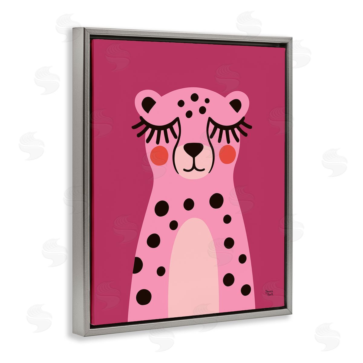 Jessica Beck Pink Cheetah Smile Canvas Wall Art Print