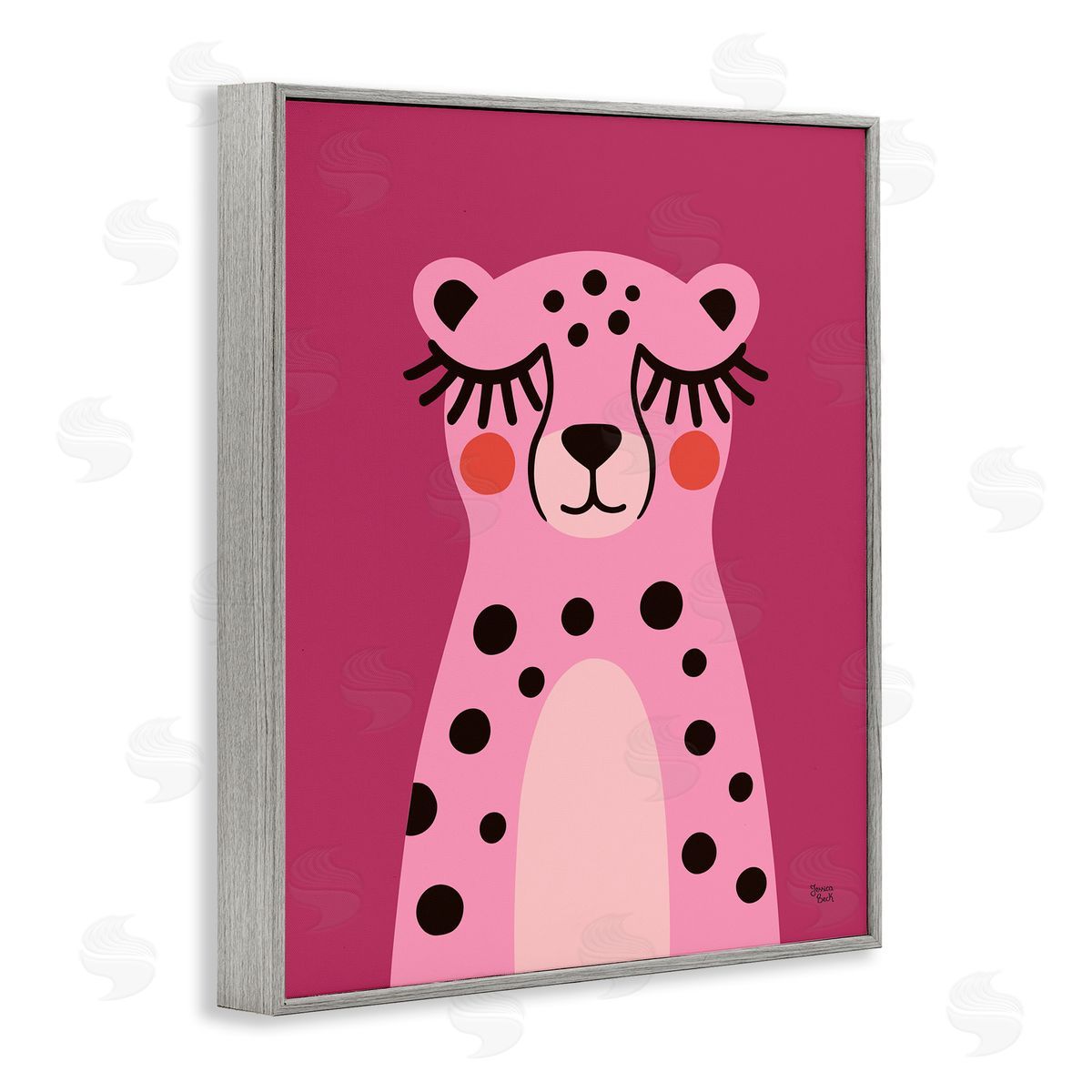 Jessica Beck Pink Cheetah Smile Canvas Wall Art Print