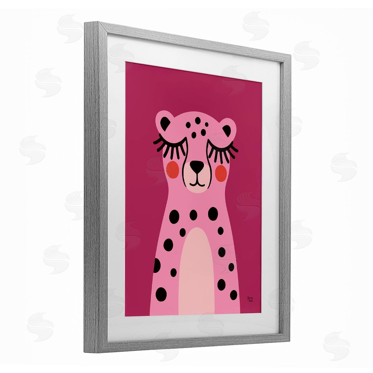 Jessica Beck Pink Cheetah Smile Canvas Wall Art Print