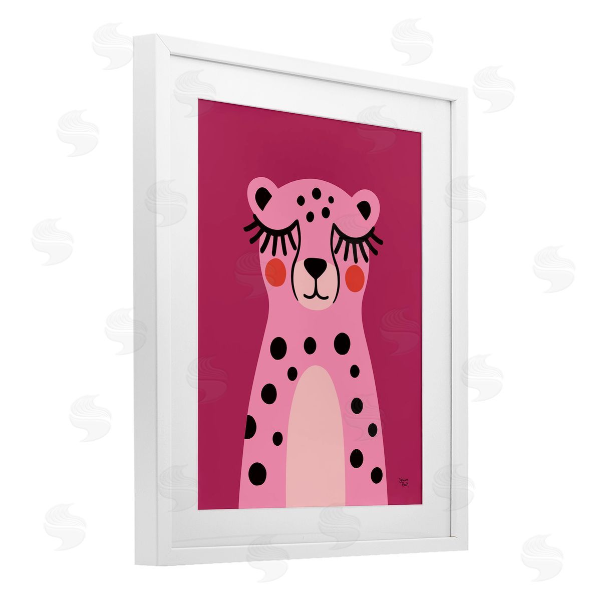 Jessica Beck Pink Cheetah Smile Canvas Wall Art Print