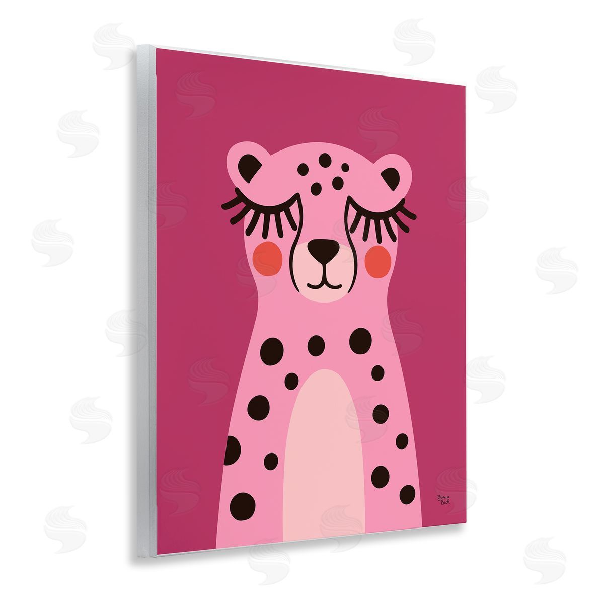 Jessica Beck Pink Cheetah Smile Canvas Wall Art Print