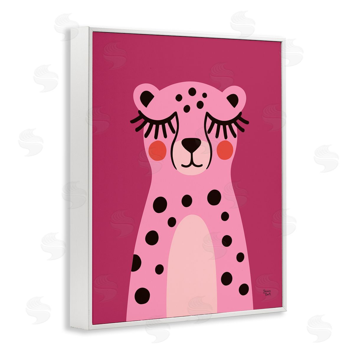 Jessica Beck Pink Cheetah Smile Canvas Wall Art Print