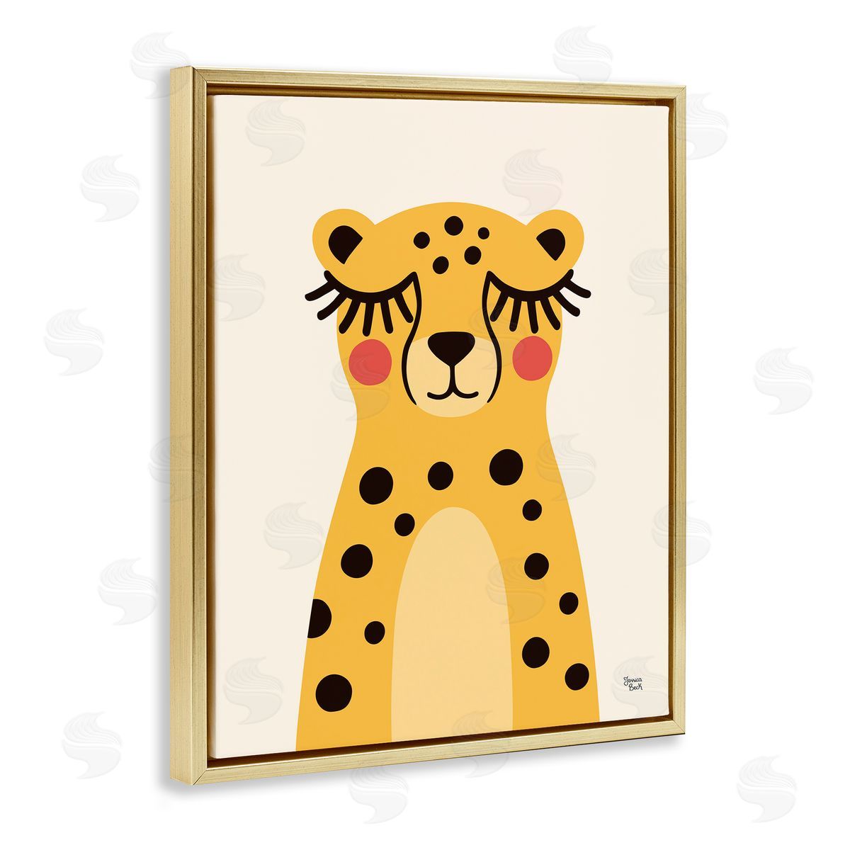 Jessica Beck Yellow Cheetah Smile Canvas Wall Art Print